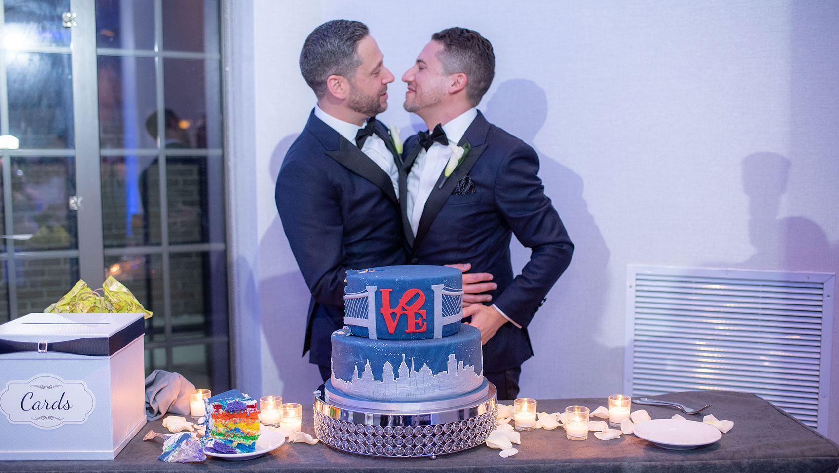 Newlyweds with cake