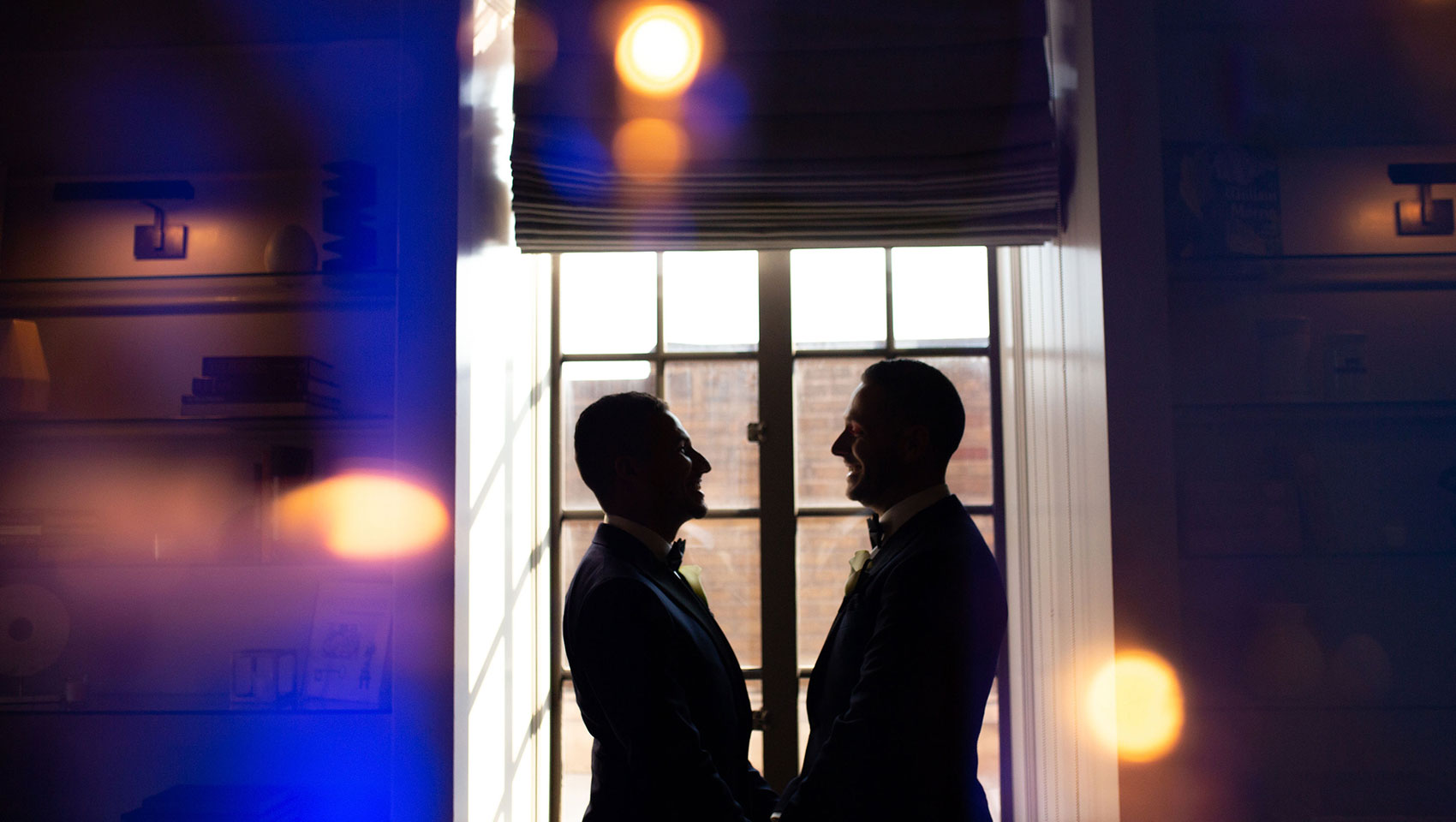 Grooms in silhouette