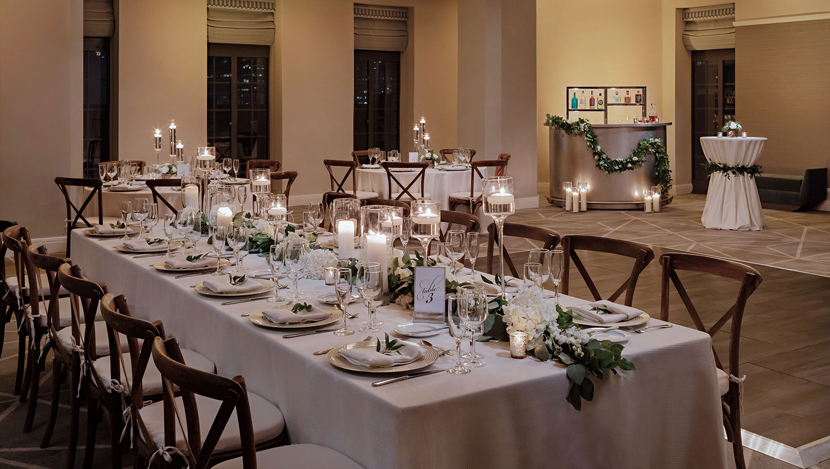 Burnham Ballroom reception Set-up