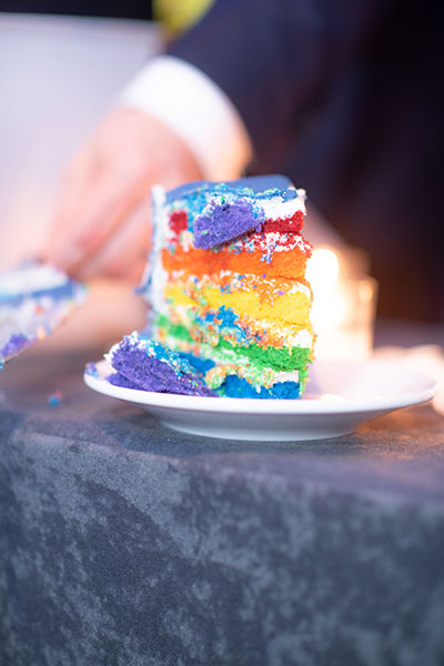 slice of wedding cake