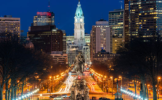 Philadelphia at night